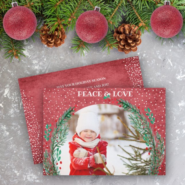 Festiva Pine Wreath Navidades de foto tarjeta de vacacione (Subido por el creador)