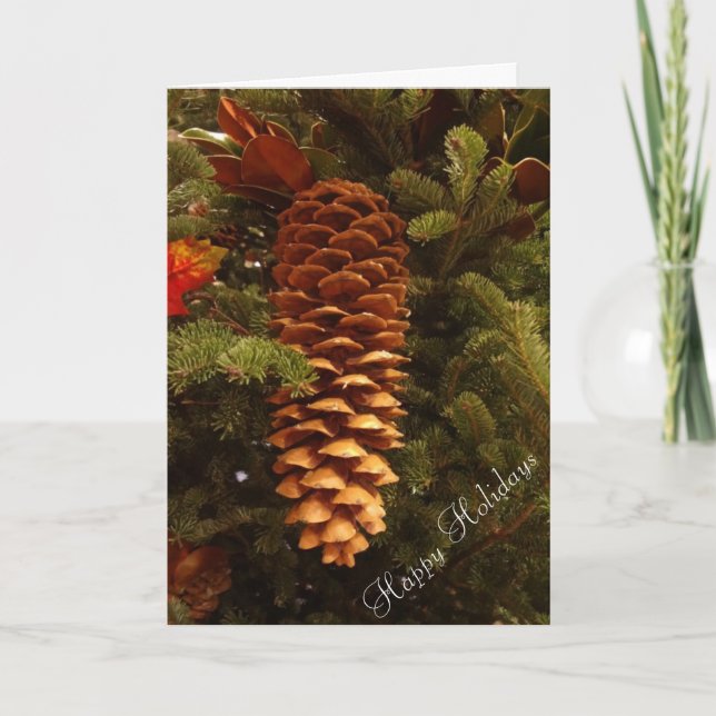 Festiva Pinecone en la tarjeta navideña (Anverso)