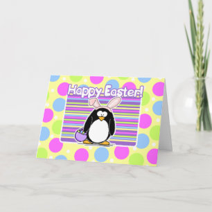 Festiva Pingüino de Pascua - Tarjeta de Pascua