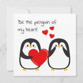 Festiva Pingüinos cutáneos en el amor - tarjeta cuadrada