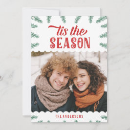 Festiva Pino de Invierno | Tarjeta de Foto Navideña