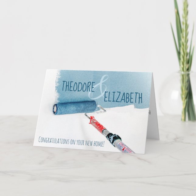 Festiva Pintura de pared nueva tarjeta de felicitación par (Anverso)