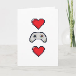 Festiva Pixel Heart & Controller - Tarjeta El día de San V