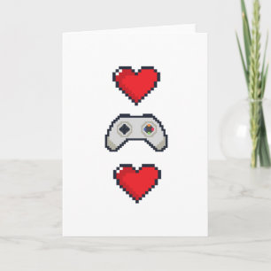 Festiva Pixel Heart & Controller - Tarjeta El día de San V