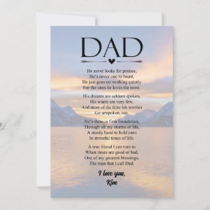 Festiva Poema para Papá Tarjeta Personalizada para el Día 