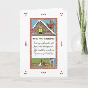 Festiva Poesía de Papá Noel del poema de la tarjeta de