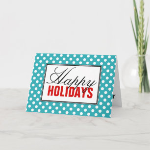 Festiva Polka Dot Turquoise con tarjeta de vacaciones Red