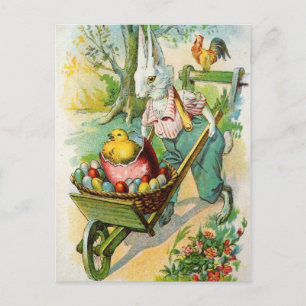 Festiva Polluelos de la carretilla de rueda de la postal