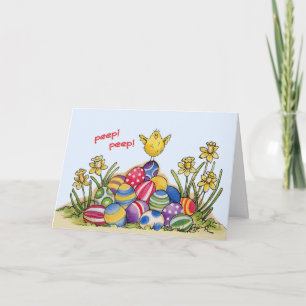 Festiva Polluelos de Pascua - tarjeta de felicitación