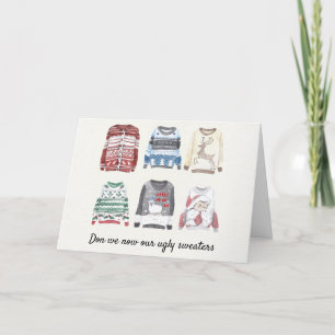 Festiva Pongamos ahora nuestros suéteres feos tarjeta de s