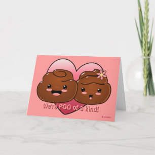 Festiva Poo de una tarjeta de El día de San Valentín amabl