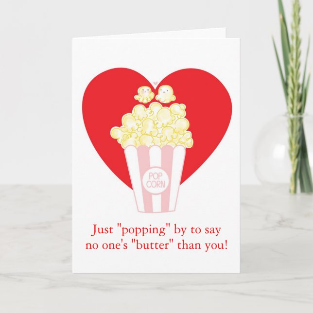 Festiva Popcorn en la tarjeta de San Valentín de amor (Anverso)