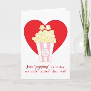 Festiva Popcorn en la tarjeta de San Valentín de amor