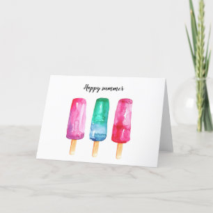Festiva Popsicles tarjeta de saludo personalizada brillant