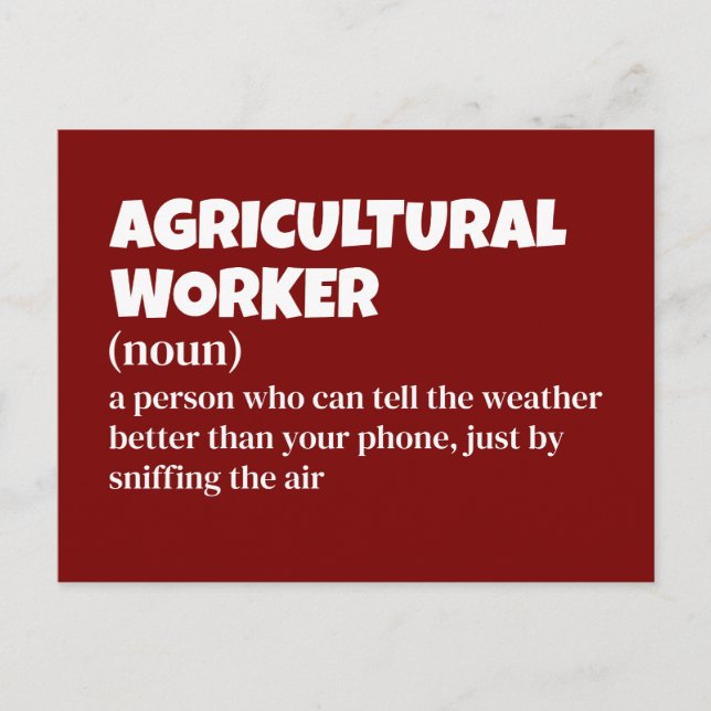 Festiva Postal agrícola - Definición de trabajador agrícol (Anverso)