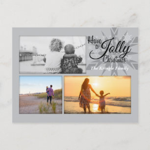 Festiva Postal alegre de plata de la foto del copo de