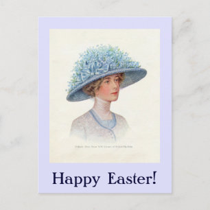 Festiva Postal azul del capo de Pascua del vintage
