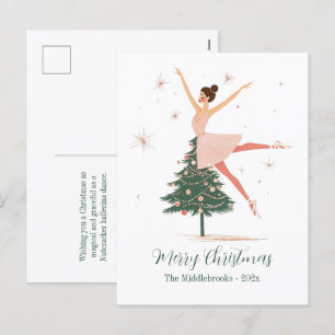 Festiva Postal Ballerina de Ropa Nutcracker rosa
