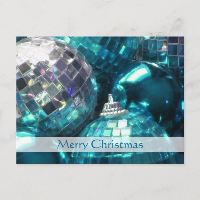 Festiva Postal Blue Baubles 'Feliz Navidad' (Anverso)