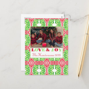 Festiva Postal colorida con foto de mosaico