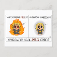 Postal cómica de dolor crónico