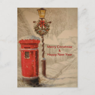 Festiva Postal con buzón rojo
