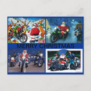 FESTIVA POSTAL CON CUATRO ESCENAS DE LA MOTOCICLETA DE