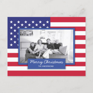 Festiva Postal con foto de bandera estadounidense patrióti