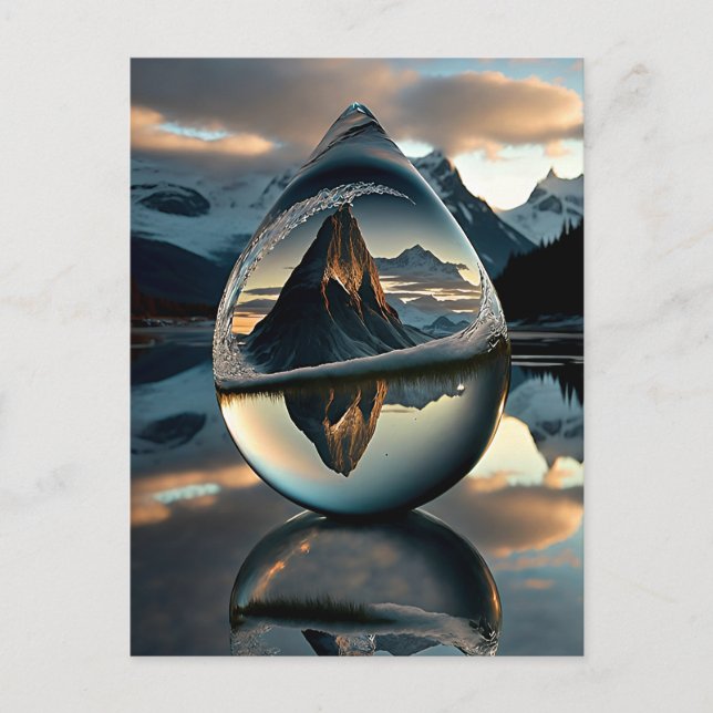 Festiva Postal con gota de agua congelada (Anverso)