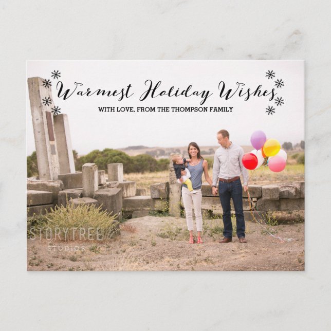 Festiva Postal con la foto de los deseos de vacaciones más (Anverso)