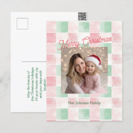 Festiva Postal con Navidades de fotografía del patrón retr