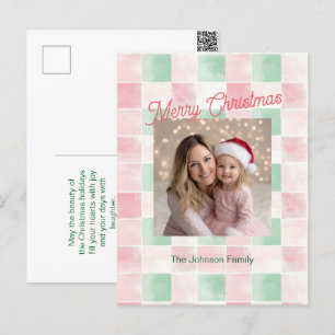 Festiva Postal con Navidades de fotografía del patrón retr