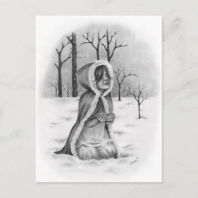Festiva Postal con Navidades de Snowflakes (Anverso)