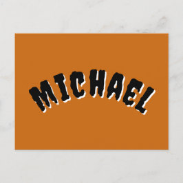 Festiva Postal con nombre fantasmagórico (Naranja oscuro y
