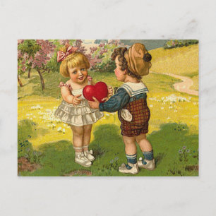 Festiva Postal - corazón del chica de Little Boy del amor