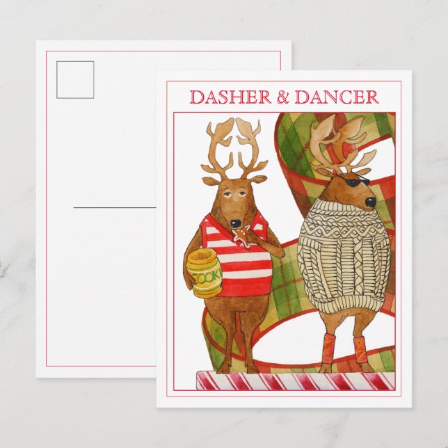 Festiva Postal DASHER DANCER (Anverso / Reverso)