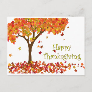 Festiva Postal de acción de gracias del árbol de otoño