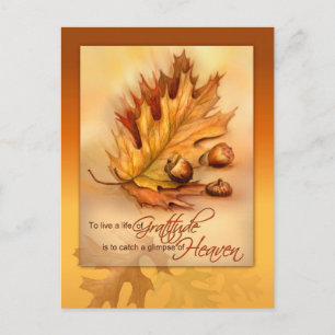 Festiva Postal de Acción de Gracias Feliz Salto de Otoño y