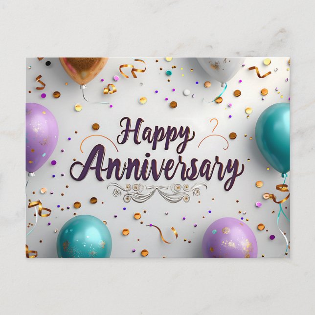 Festiva Postal de aniversario feliz (Anverso)