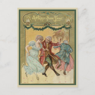 Festiva Postal de Año Nuevo Feliz