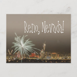 Festiva Postal de Año Nuevo Reno para fuegos artificiales