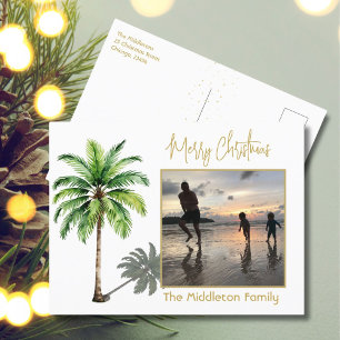 Festiva Postal de árbol de palmeras tropical de la familia