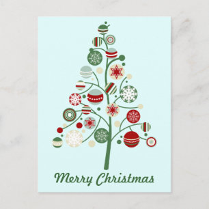 Festiva Postal de árbol navideño para Navidades caprichoso