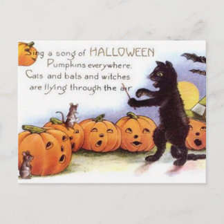 Festiva Postal de arte de Halloween de época