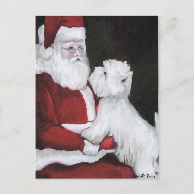 Festiva Postal de arte de perro de Sant y West Hihland Ter (Anverso)