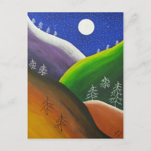 Festiva Postal de arte folclórico con copos de nieve arcoi