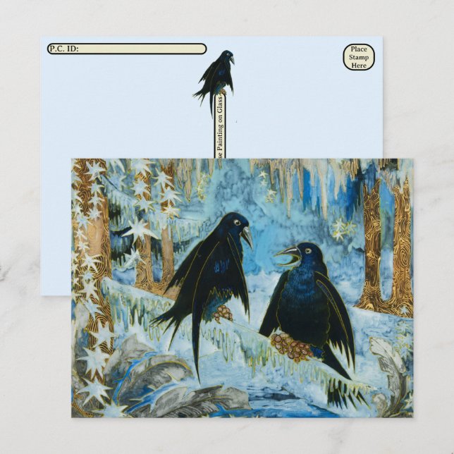 Festiva Postal de arte - Invierno de Michalina Janoszanka (Anverso / Reverso)