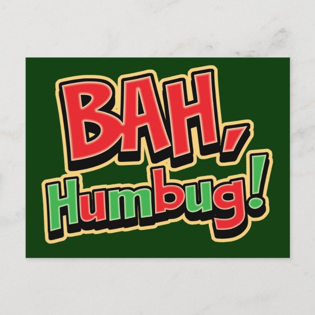 Festiva Postal de Bah Humbug - Fondo oscuro (Anverso)
