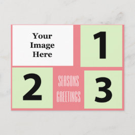 Festiva postal de bienvenida rosa de vacaciones de fotos