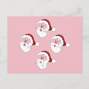 Festiva postal de color personalizado de Santa Mustaches